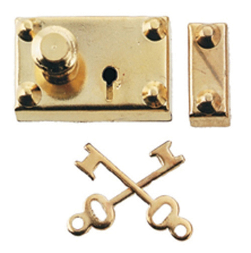 Dollhouse Miniature Americana Lockset W/Key, 1 Set
